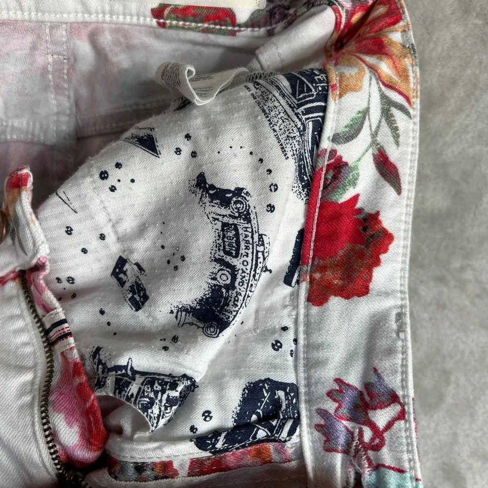 Anthropologie Pilcro Floral Mid Rise Skinny Jeans Size 28 Bloomcore Cottage Boho - Picture 11 of 13
